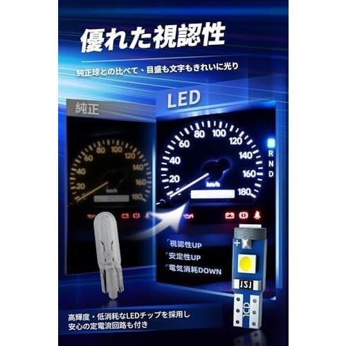 レッド Nanpoku T5 LED レッド 赤 メーター球 ウェッジ球 高輝度 拡散 ムラなく 12v 車用 バイク用 ５個入_画像4