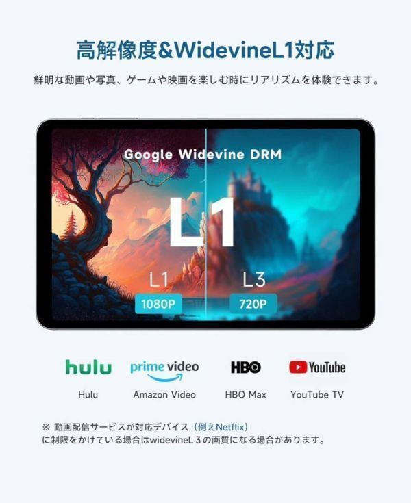 Android 13タブレットIPSディスプレイ 12GB(4+8拡張) 64GBストレージ wi-fiモデル 8コアCPU 4GLTE通信可の画像6