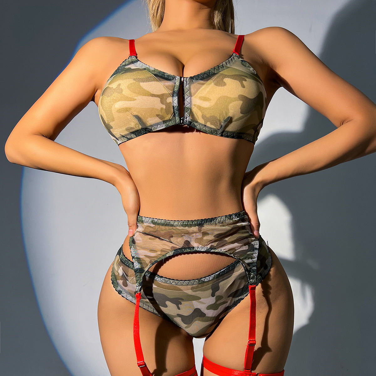  this season most new work [715]M camouflage pattern fine quality super sexy underwear lady's garter Ran Jerry baby doll ero gorgeous cosplay 