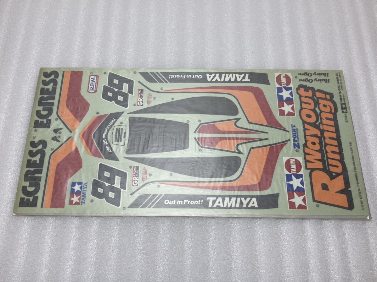 即決 タミヤ 1/10 RC 当時物 イグレス EGRESS 1989 純正ステッカー デカール 未使用品 希少 絶版