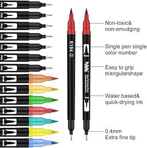 150色 アートマーカーペン セット 筆ペン 水彩毛筆 線画 ペン 水性ペン カラーペンセット クリーンカラー 塗り絵 オフィス用_画像3