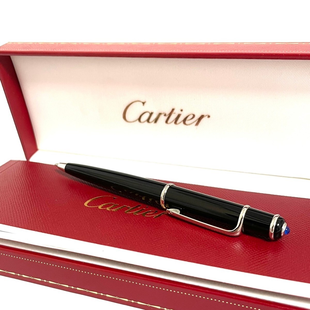 1円スタート 極美品 Cartier カルティエ ボールペン ディアボロ ドゥ ツイスト式 筆記用具 シルバー 箱付きの画像1
