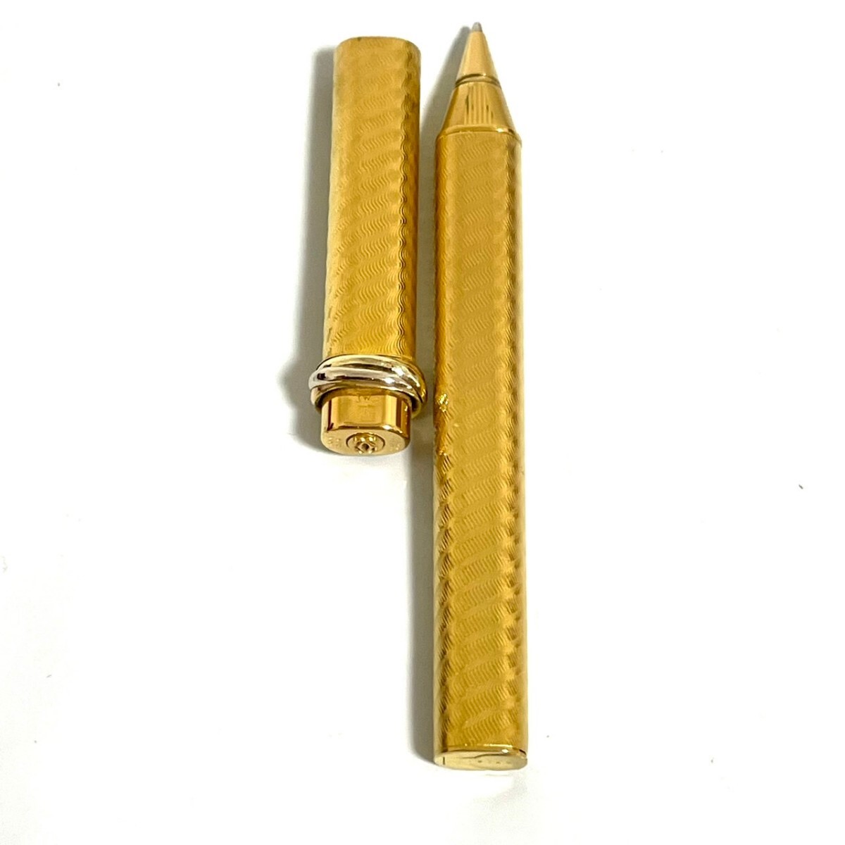 １円スタート Cartier カルティエ ボールペン トリニティ キャップ式 ゴールド 筆記用具_画像3