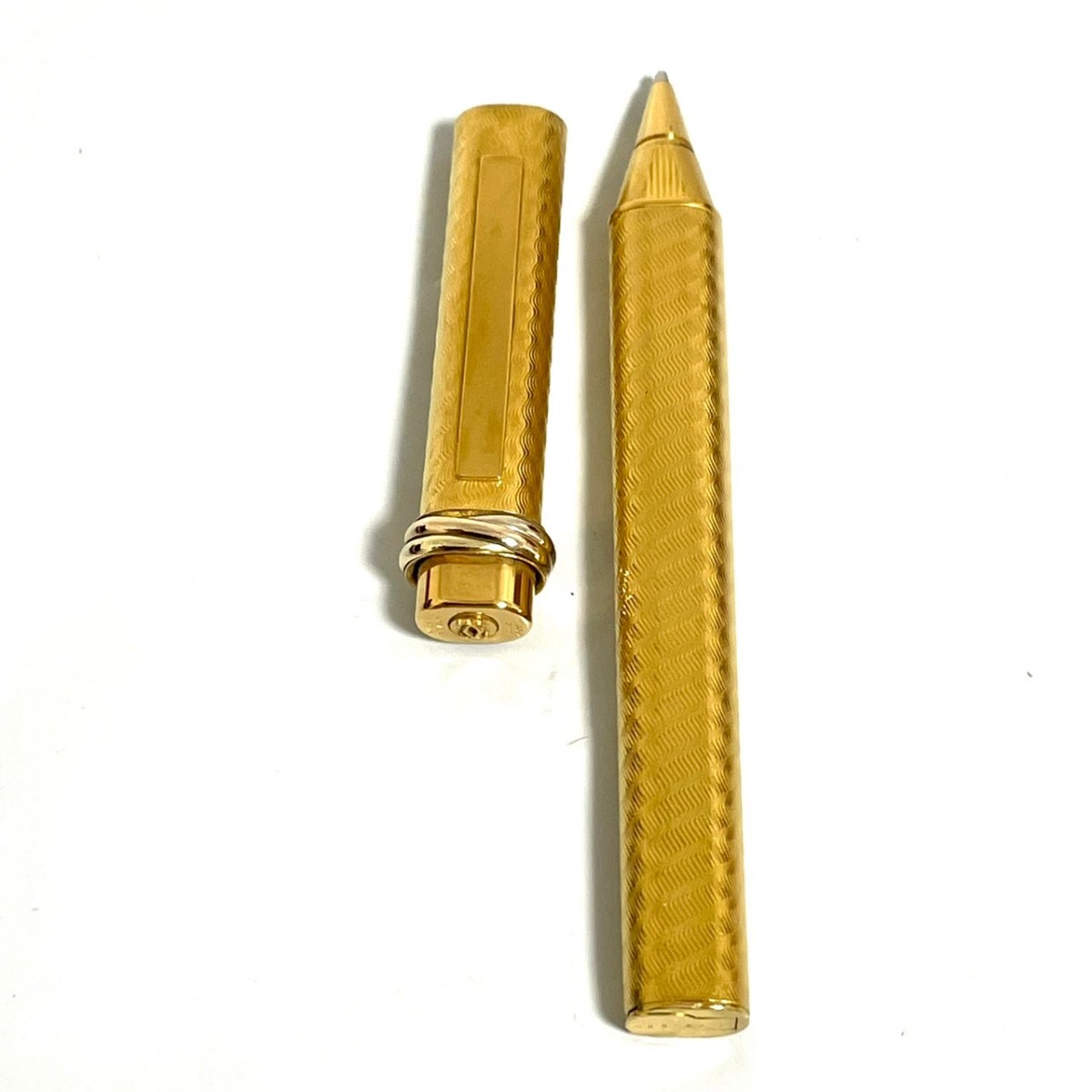１円スタート Cartier カルティエ ボールペン トリニティ キャップ式 ゴールド 筆記用具_画像2