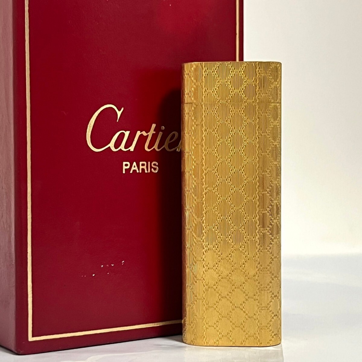 １円スタート Cartier カルティエ ライター ガスライター オーバル ゴールド 喫煙具 箱　リフィルタンク b5_画像1