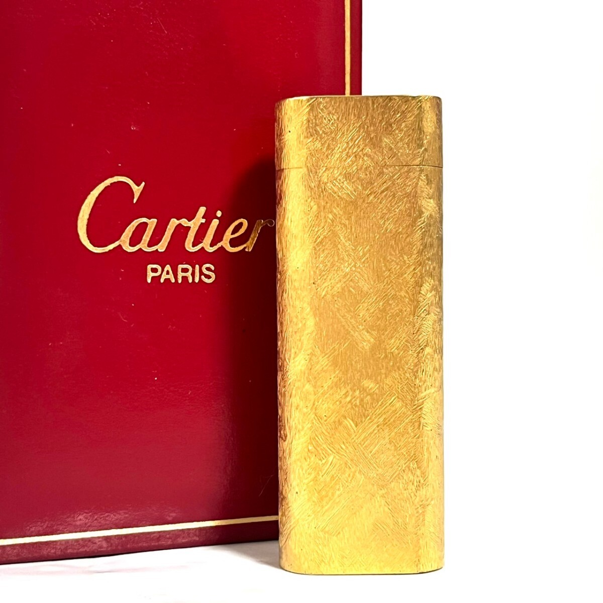 １円スタート Cartier カルティエ オーバル ゴールド ライター ガスライター 喫煙具 喫煙グッズ 箱付き　b9_画像1