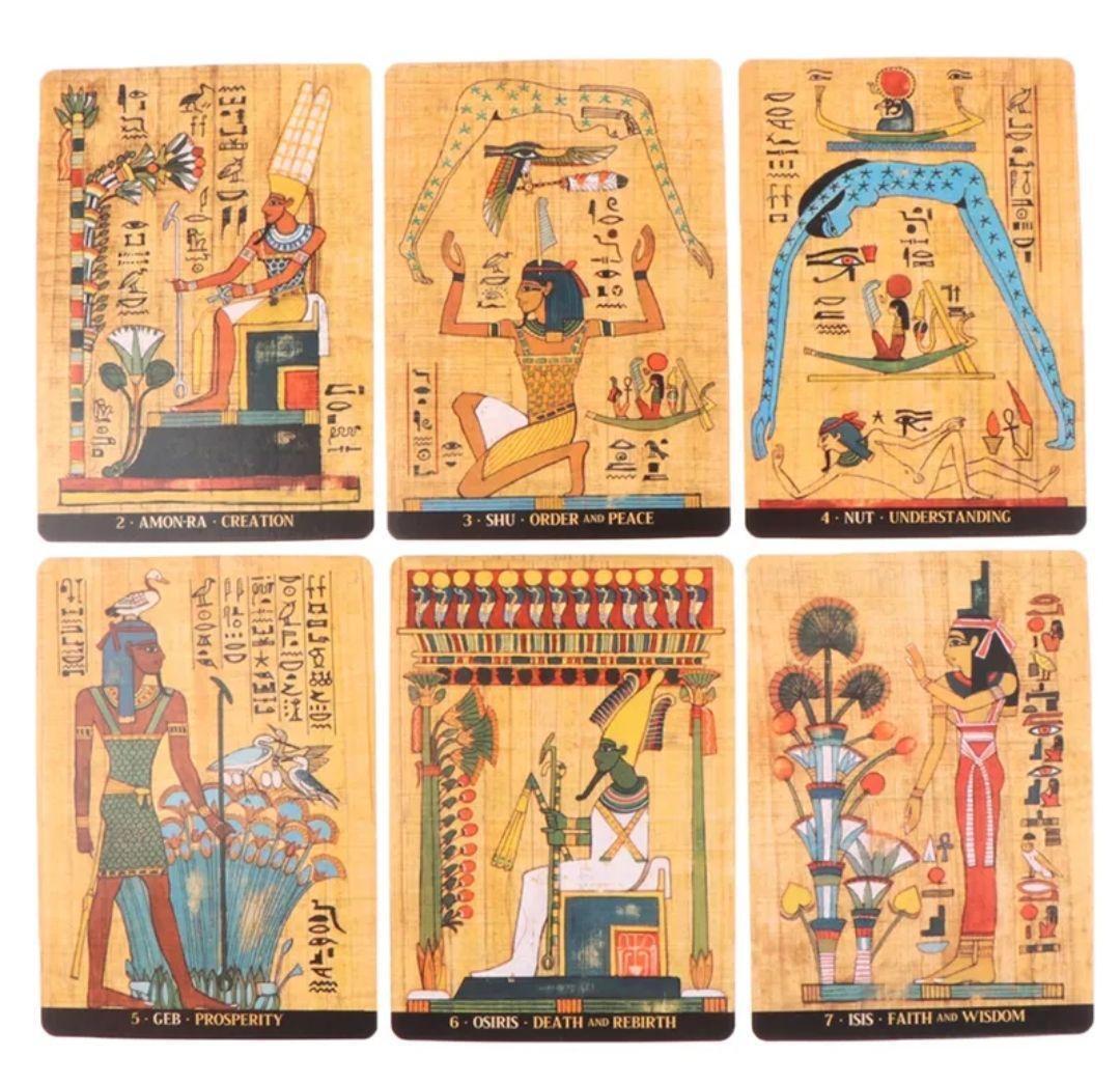 【新品未使用】エジプトの神オラクルカード　豪華なエジプト壁画のアートワーク_画像4