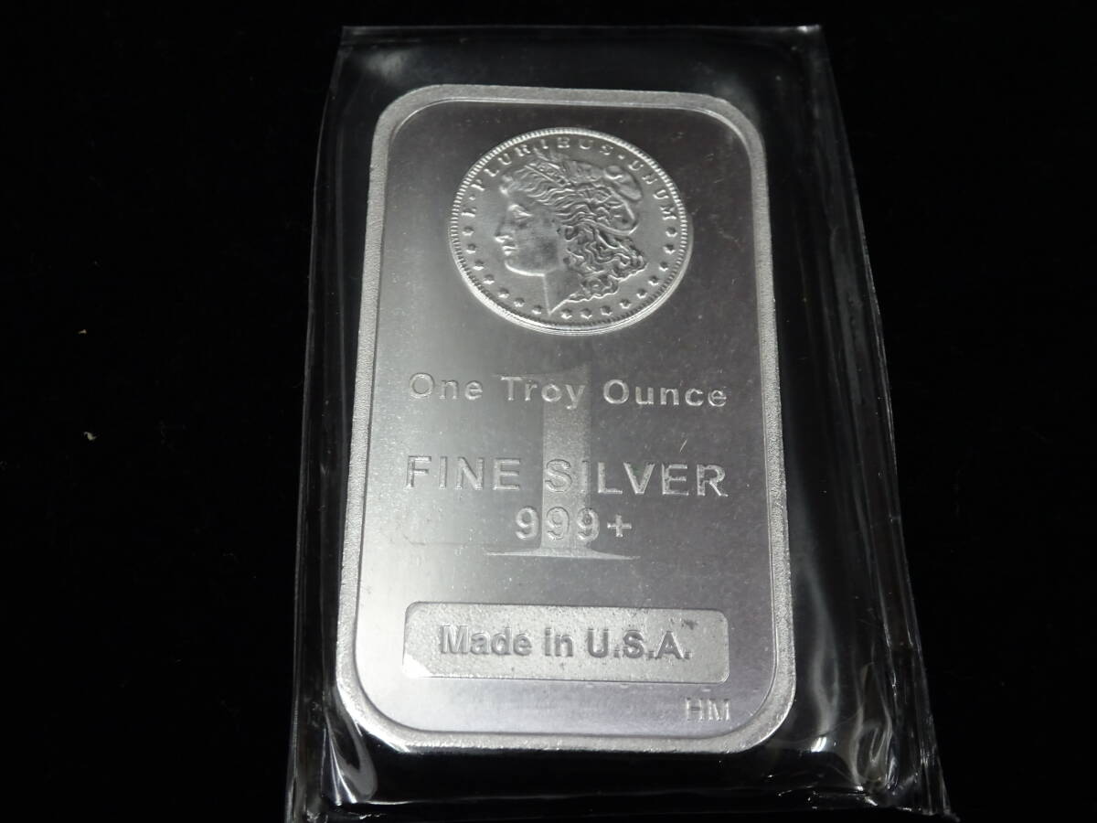 銀 FINE SILVER シルバー 999+ One Troy Ounce 1トロイオンス USA 激安1円スタートの画像1