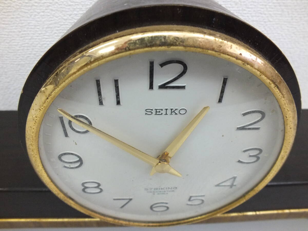 ジャンク SEIKO セイコー STRIKING TRANSISTOR 5 Jewels 置き時計 時計 昭和レトロ アンティークヴィンテージ 激安1円スタートの画像2