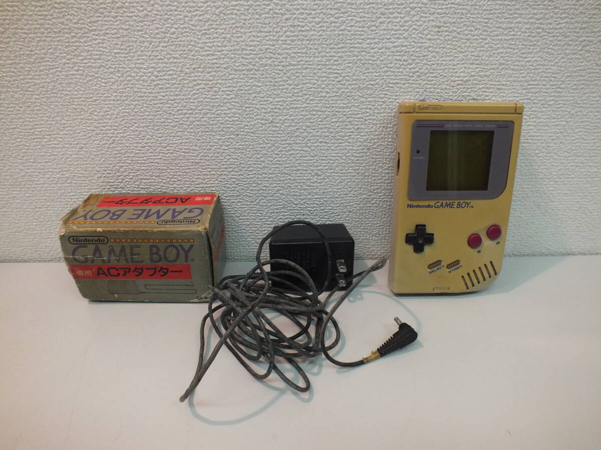 【ジャンク】初代 ニンテンドー ゲームボーイ ACアダプター付き Nintendo GAMEBOY 任天堂 激安1円スタートの画像1