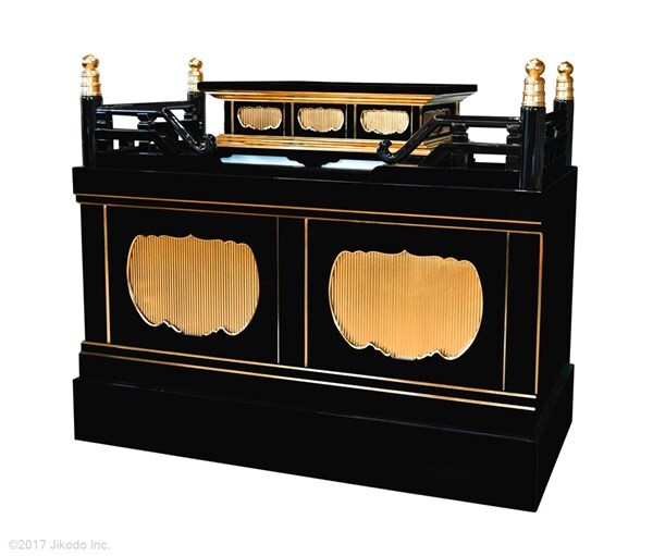 寺院仏具】黒塗り 幅150センチの箱型高級須弥壇 厨子台付き 寺院仏具】黒塗り 幅150センチの箱型高級須弥壇 厨子台付き