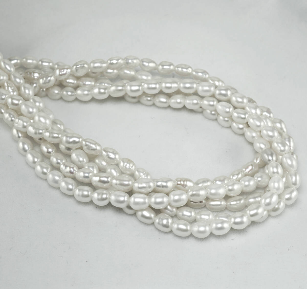 ★天然ケシパール 本真珠 5連 最高級 3.5mm 60g 60cm SV ロングネックレス 宝石 ジュエリー jewelry_画像1