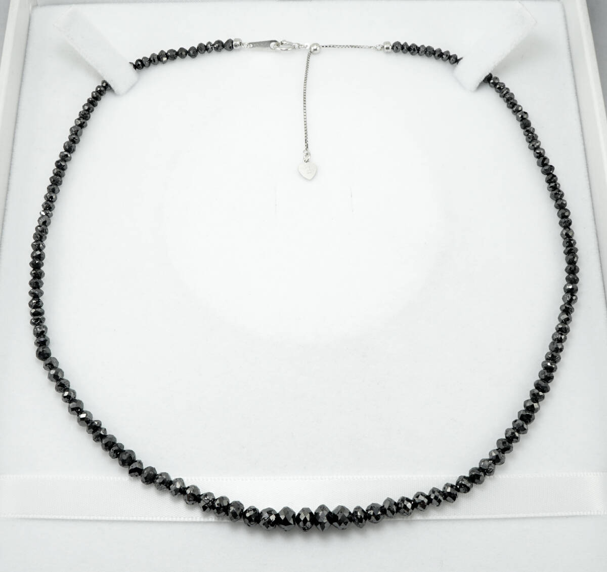 ★天然ブラックダイヤモンド ビッグサイズ 最高級 50.00ct 11.1g 43cm K18WG ネックレス ジュエリー jewelryの画像3