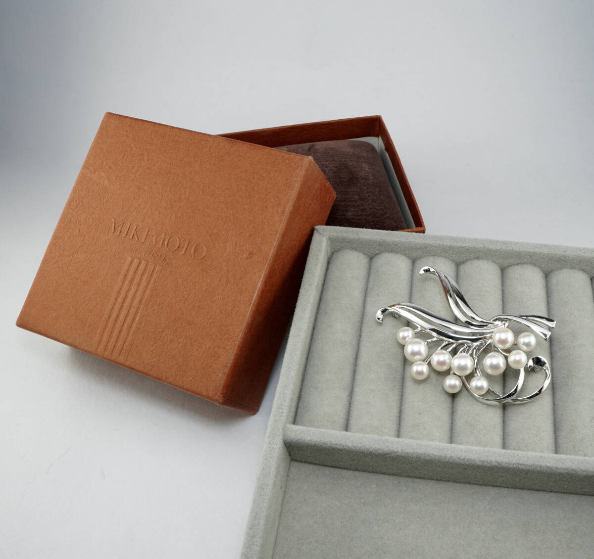 *MIKIMOTO Mikimoto Akoya жемчуг высший класс 5.5mmUP SV брошь с коробкой ювелирные изделия jewelry