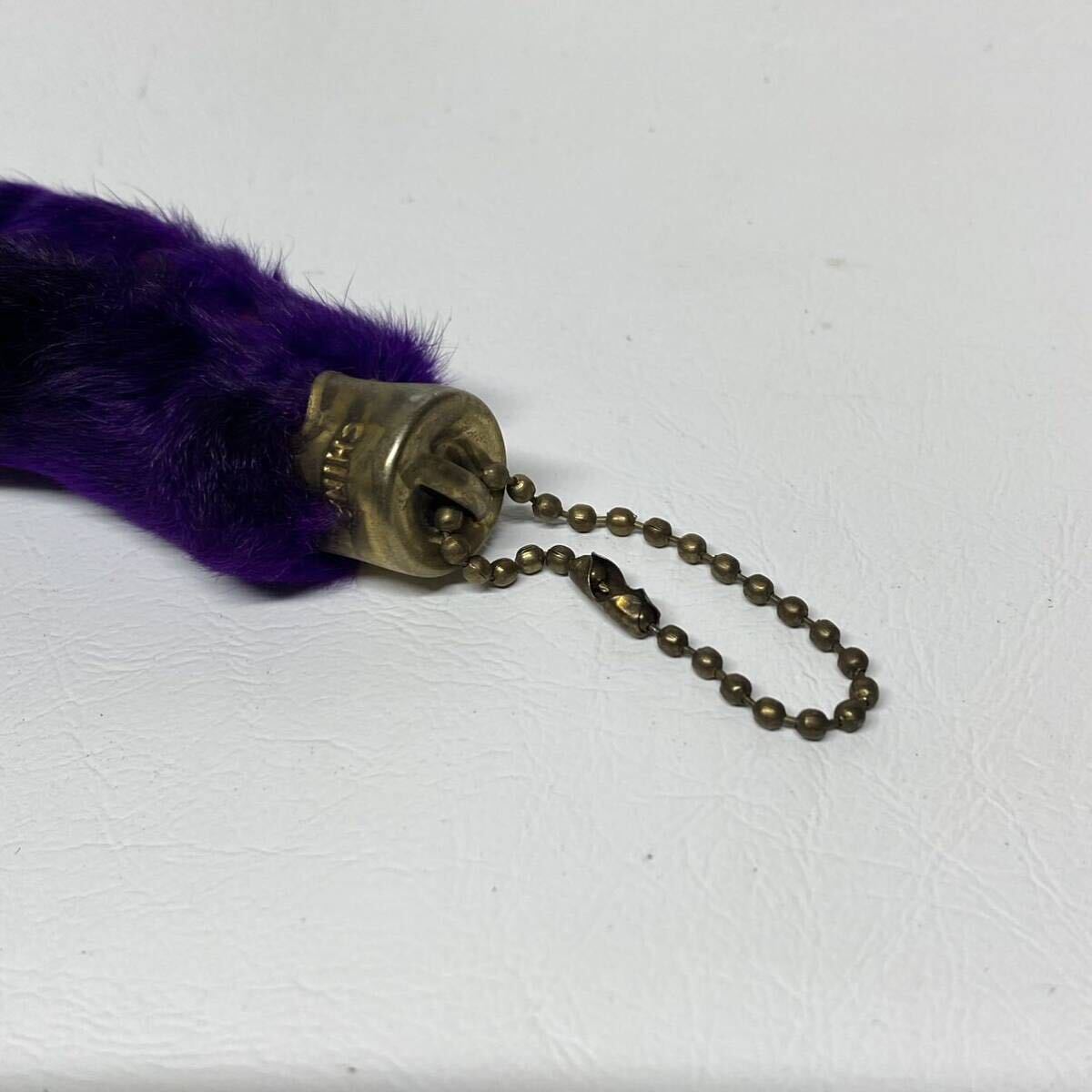  Vintage rabbit foot key holder Lucky charm purple . protection Rider's 50\'s 60\'s vintage old clothes fur 