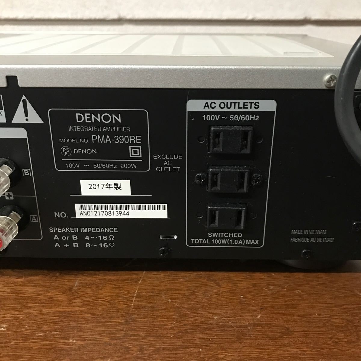 ★DENON デノン プリメインアンプ 音響機器 オーディオ オーディオ機器 PMA-390RE 2017年製 動作確認済みの画像6