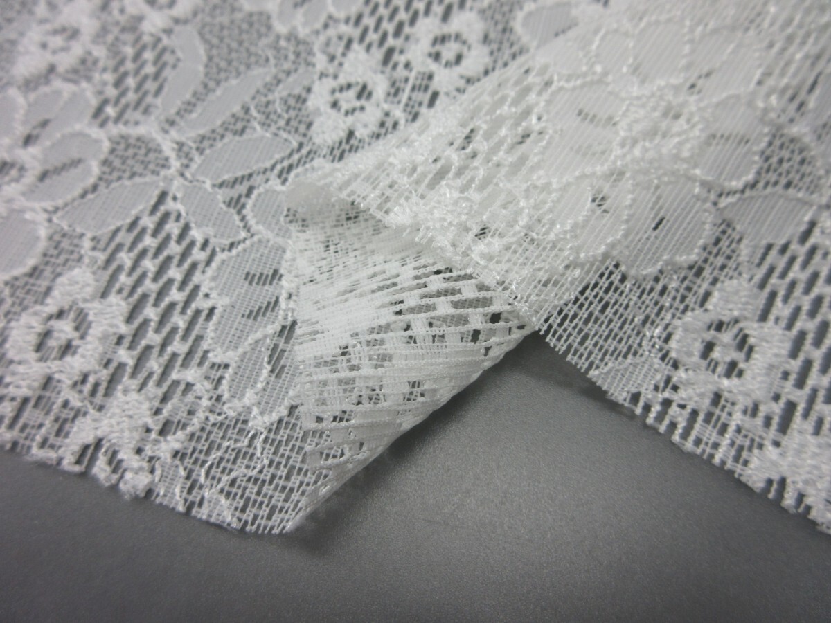 KA4113-5 * poly- series Jaguar do lace fabric * length 3m| floral print | off white 