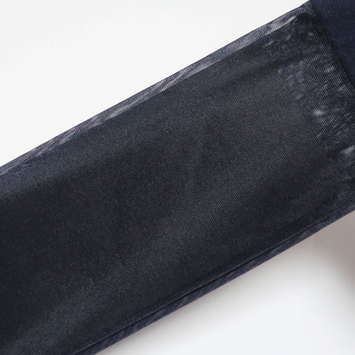 日本製 ナイロン ハイソックス 濃紺 シースルー 靴下 紳士 メンズ ストッキング ハイゲージ 薄手 昭和 レトロ 紺 ネイビー ブルー japan_透け感のあるナイロン生地です