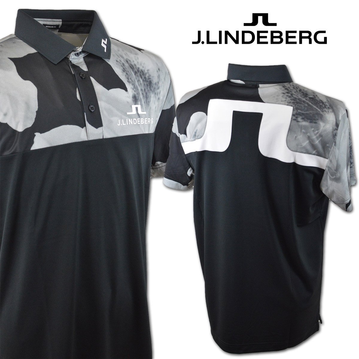 2024 весна лето новый продукт [J. Lindberg ] мужской рубашка-поло с коротким рукавом чёрный 44(S) 071-21351-19 J.LINDEBERG Golf модный симпатичный 