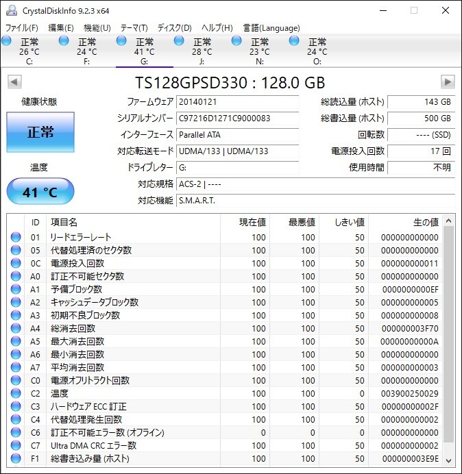 [ почти не использовался ]Transcend тигр nsendoTS128GPSD330 128GB 2.5 дюймовый SSD PATA ( IDE ) рабочее состояние подтверждено 