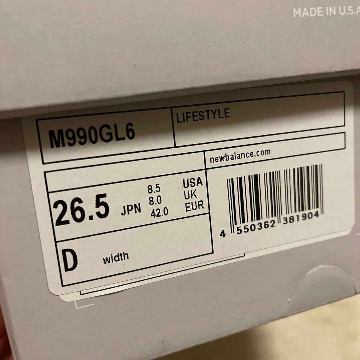 ニューバランス スニーカー M990GL6 v6 グレー US8.5 26.5cm _画像10