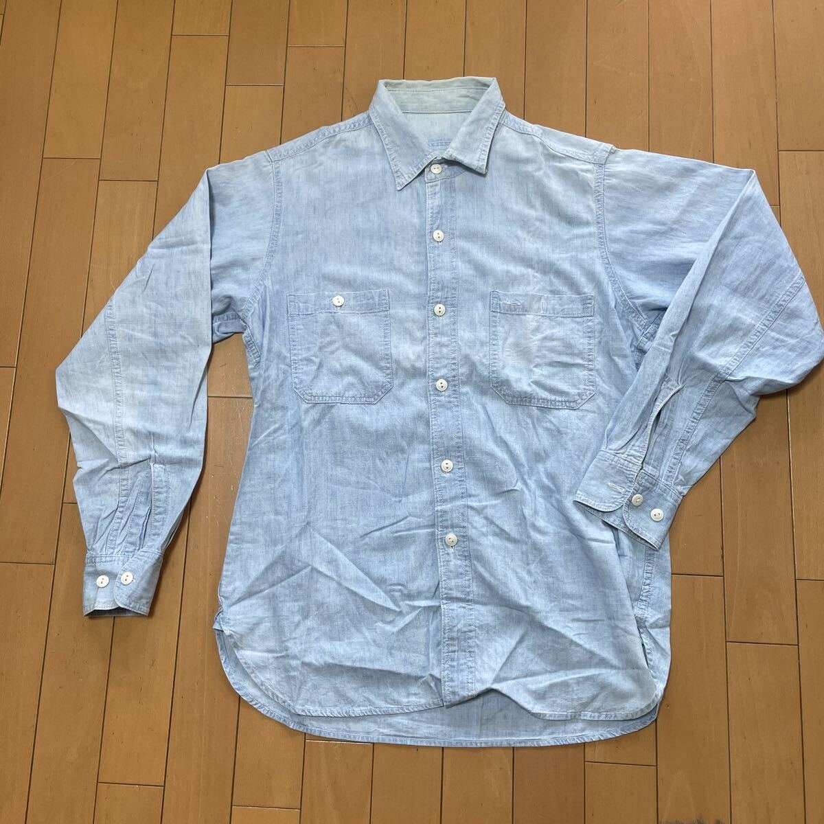 【送料無料】Mountain Research マウンテンリサーチ utilty shirts ユーティリティシャツ シャンブレー M sizeの画像2