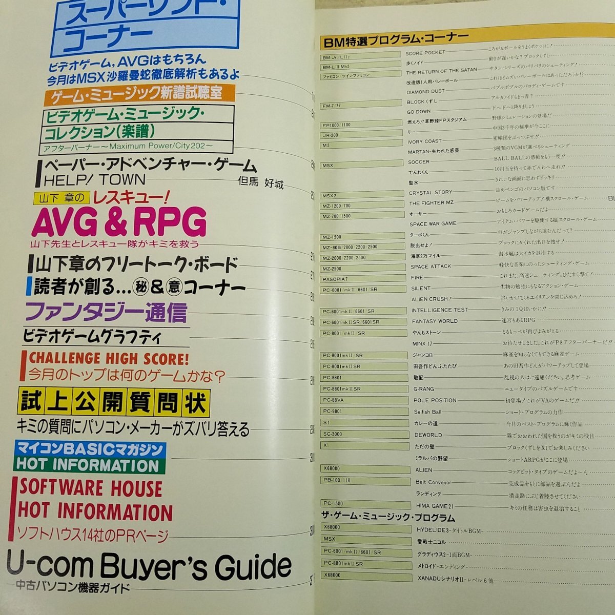 パソコン雑誌[マイコンBASICマガジン 1988年2月号] プログラムリスト43本 ゲームミュージックプログラム5本 PCゲーム レトロPC【送料180円_画像8