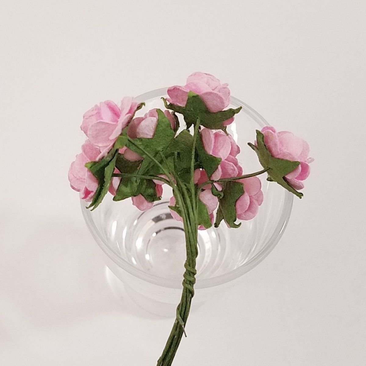 造花[ミニ・ペーパーフラワー バラ（ピンク #120） 直径約15mm 50本] ハンドメイド リース アートフラワー コサージュの画像2
