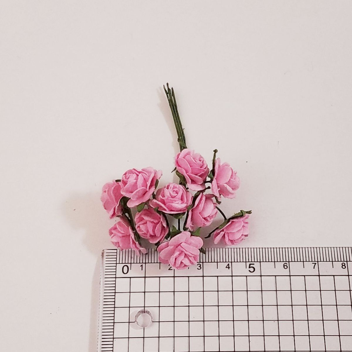 造花[ミニ・ペーパーフラワー バラ（ピンク #120） 直径約15mm 50本] ハンドメイド リース アートフラワー コサージュの画像3