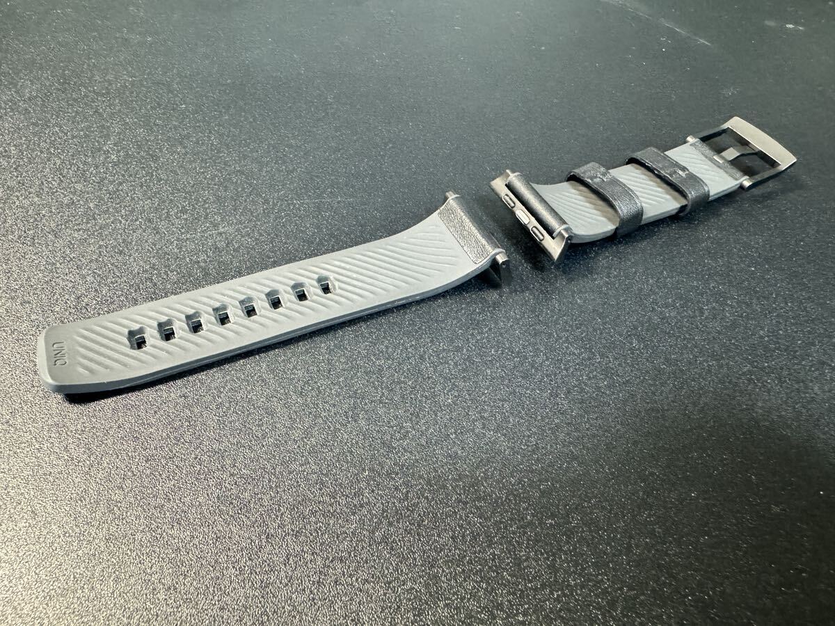 Apple Watch original leather band UNIQ STRADEN waterproof leather hybrid 49/45/44/42mm black Apple Watch ultra correspondence 