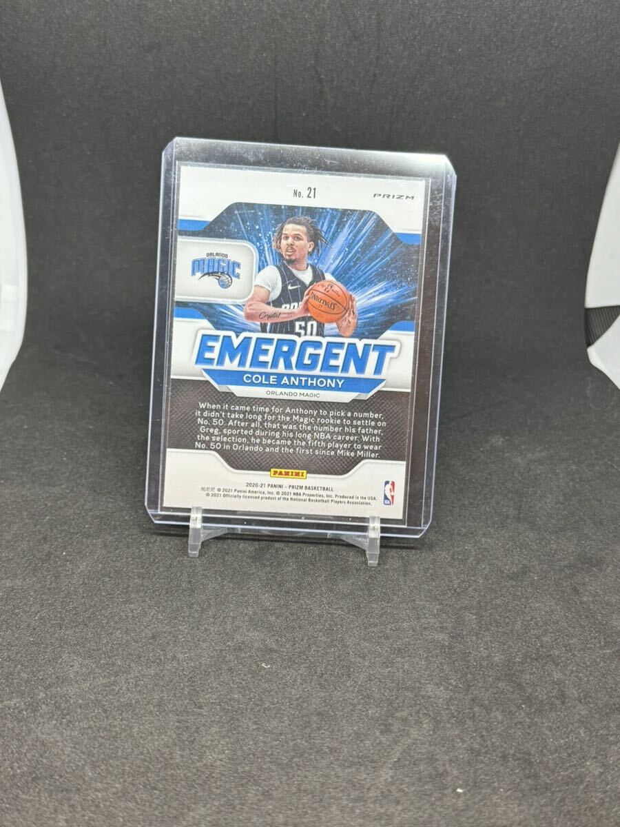 2020-21 panini PRIZM basketball NBA カード COLE ANTHONY RC ルーキー EMERGENTの画像2