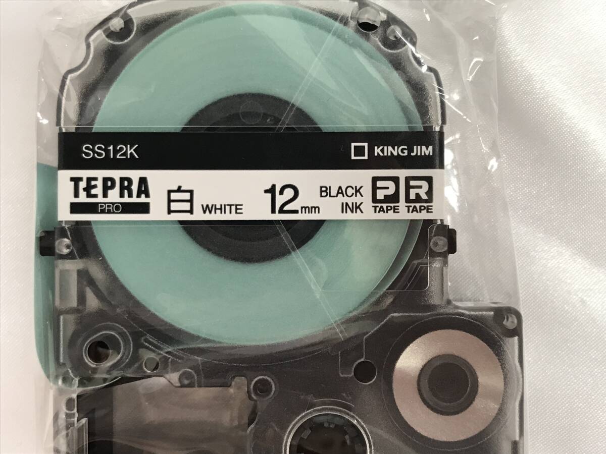 【A】TEPRA PRO テプラプロ テープカートリッジ 白ラベル SS12K 12㎜ Pタイプ/Rタイプ 白・黒文字 未使用保管品 #198511-12 在5の画像2