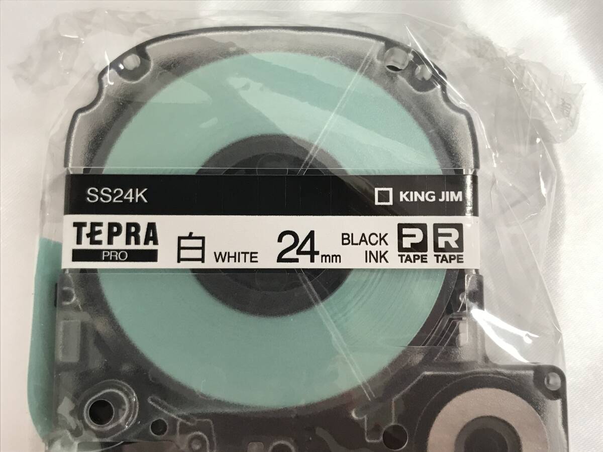 【I】 TEPRA PRO テプラプロ テープカートリッジ 白ラベル SS24K 24㎜ Pタイプ/Rタイプ 白・黒文字 未使用保管品 #198511-12 在7の画像1