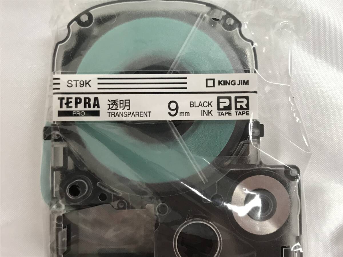【C】 TEPRA PRO テプラプロ テープカートリッジ 透明ラベル ST9K 9㎜ Pタイプ/Rタイプ　透明・黒文字 未使用保管品 #198511-12 在8_画像2