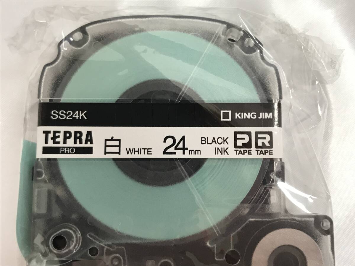 【I】 TEPRA PRO テプラプロ テープカートリッジ 白ラベル SS24K 24㎜ Pタイプ/Rタイプ　白・黒文字 未使用保管品 #198511-12 在7_画像1