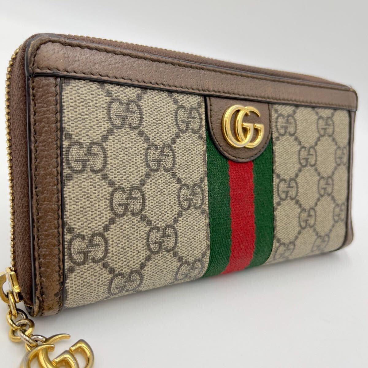 1円 ●美品/希少●GUCCI グッチ オフィディア ジップアラウンド 長財布 インターロッキング シェリーライン PVC レザー メンズ レディースの画像1