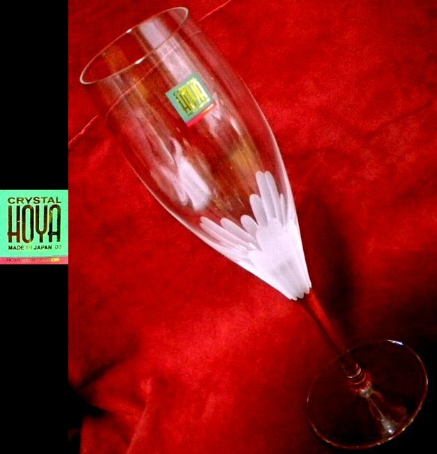 売切 HOYA シャンパン クリスタル グラス 容量180cc 1客 未使用品 A/B、纏購入特典有 寸法φ上47中54下66×H217mm、重量140ｇ、口元厚1.3mm_画像6