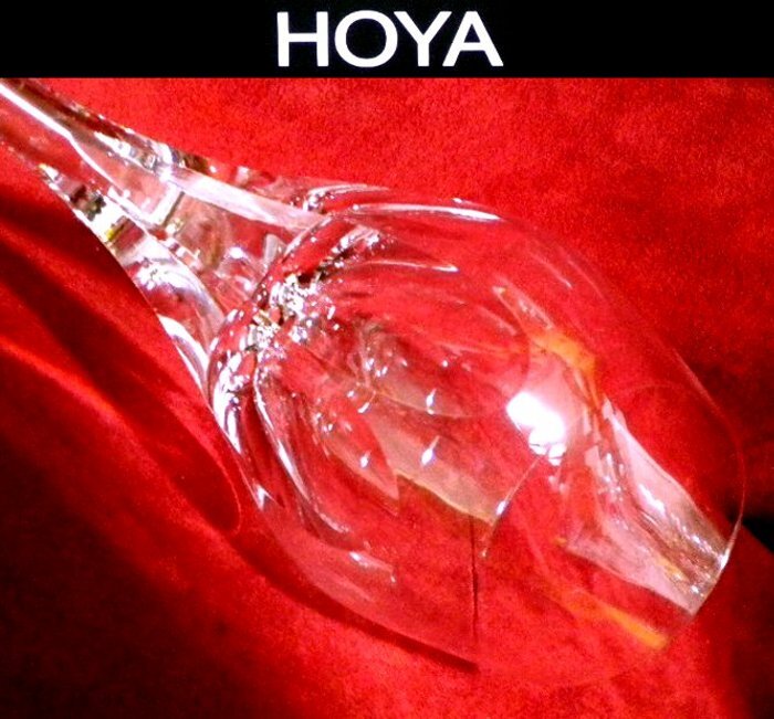 売切 HOYA クリスタル6面カット ワイングラス 容量160cc 2客組 纏め購入特典有 日本製 取説付 未使用品 B/C 寸法φ上55中61下62×H162mmの画像6