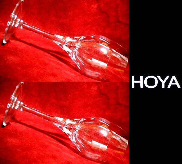 売切 HOYA クリスタル6面カット ワイングラス 容量160cc 2客組 纏め購入特典有 日本製 取説付 未使用品 B/C 寸法φ上55中61下62×H162mmの画像1
