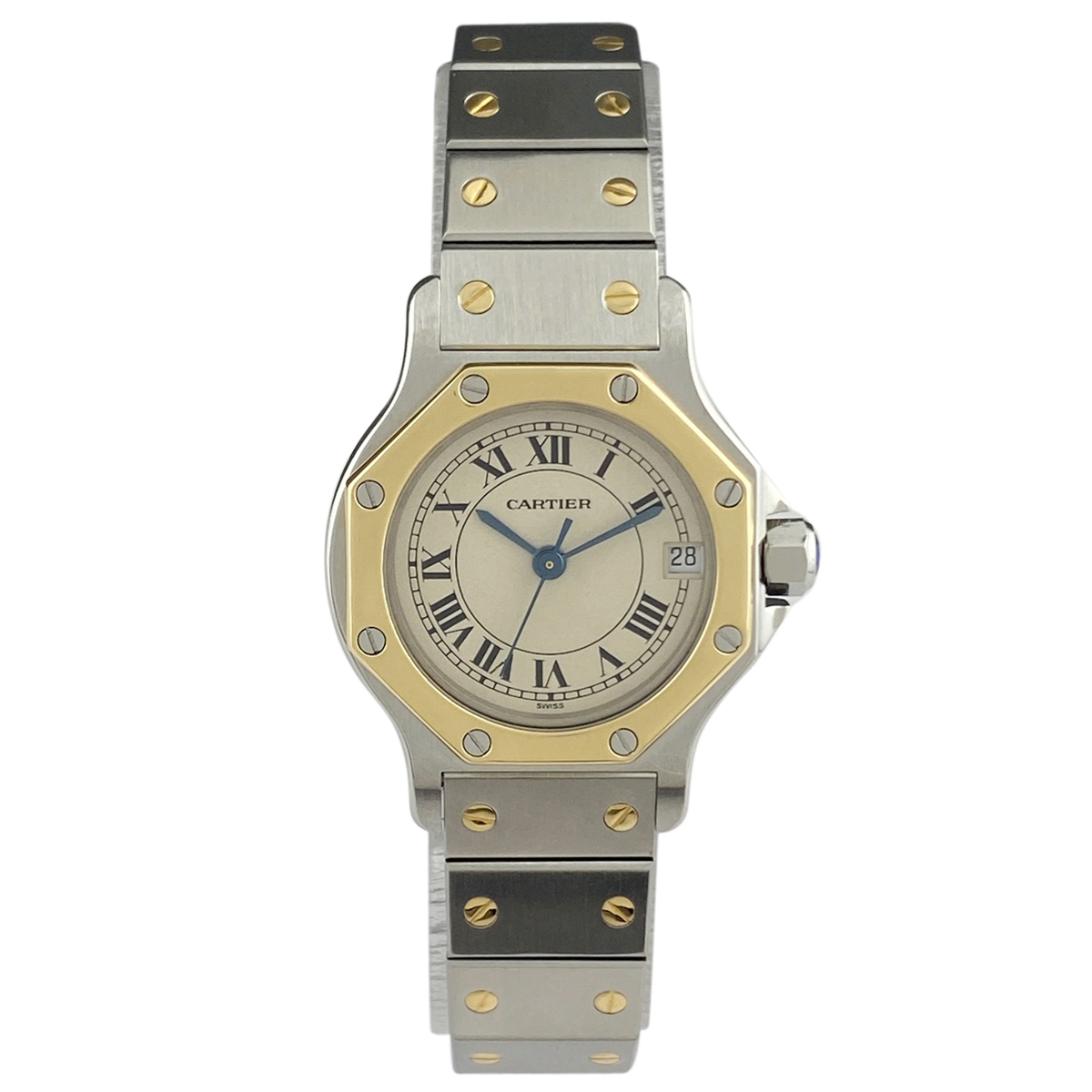 カルティエ CARTIER サントスオクタゴン SM W2001683 腕時計 SS YG クォーツ アイボリー レディース 【中古】_バイセル 14150_2