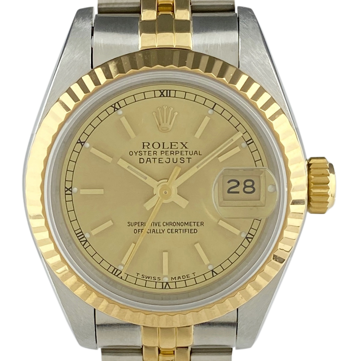 Rolex Rolex Datejust 69173 Watch SS YG Автоматическое ветровое шампанское золотые дамы [используется]
