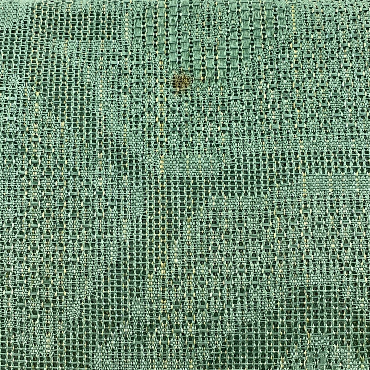 名古屋帯 秀品 夏帯 トンネル仕立て 幾何学模様 緑 正絹 【中古】_バイセル 14118_2