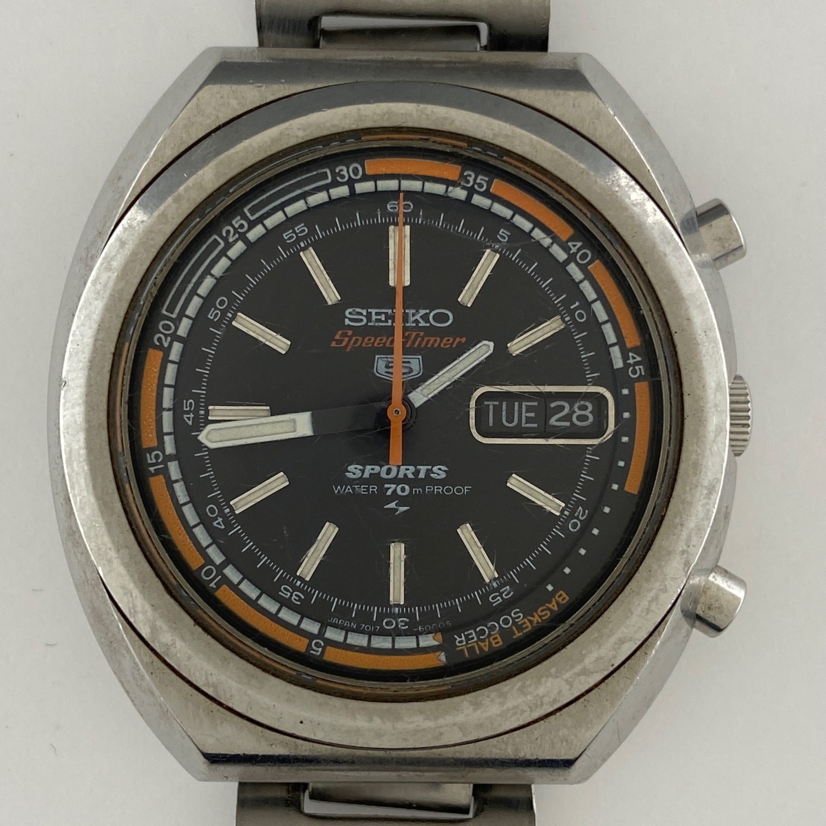 【ジャンク品】セイコー SEIKO 5スポーツ スピードタイマー デイデイト 腕時計 自動巻き 【中古】