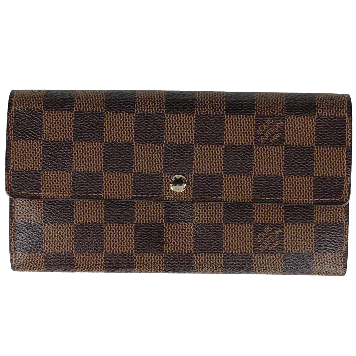 ルイ・ヴィトン Louis Vuitton ポルトフォイユ サラ 札入れ 小銭入れ 長財布 ダミエ ブラウン N61734 レディース 【中古】_バイセル 14182_1