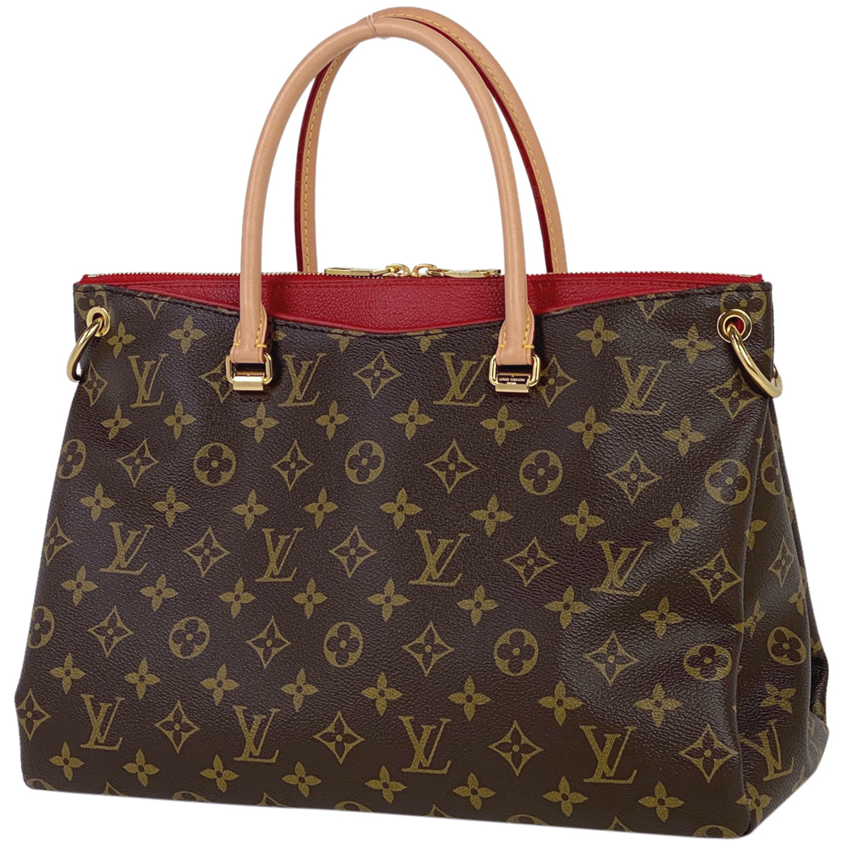 ルイ・ヴィトン Louis Vuitton パラス ショルダーバッグ 2WAY ハンドバッグ モノグラム ブラウン スリーズ(レッド) M41175 【中古】_バイセル 14173_1