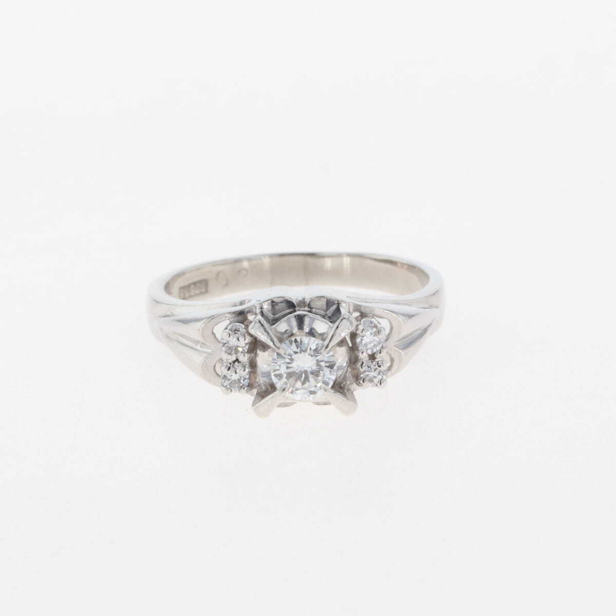 ダイヤモンド デザインリング プラチナ 指輪 メレダイヤ リング 9.5号 Pt900 ダイヤモンド レディース 【中古】