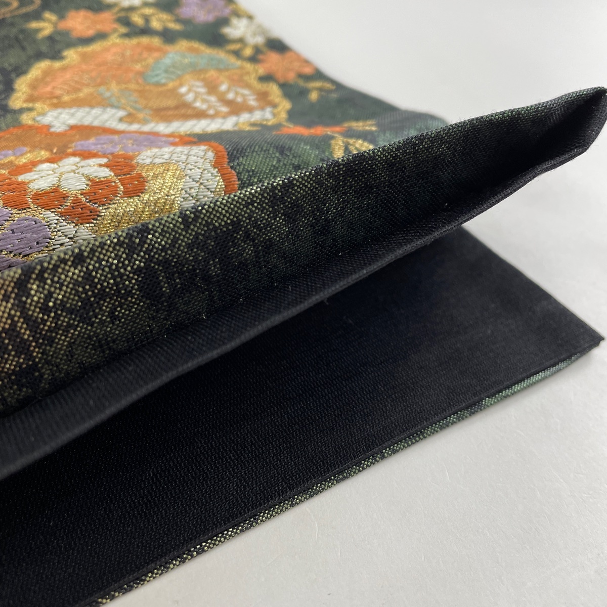 Bibian 比比昂- 袋帯秀品雪輪草花金糸箔深緑六通正絹【中古 Bibian 比比昂- 袋帯秀品雪輪草花金糸箔深緑六通正絹【中古