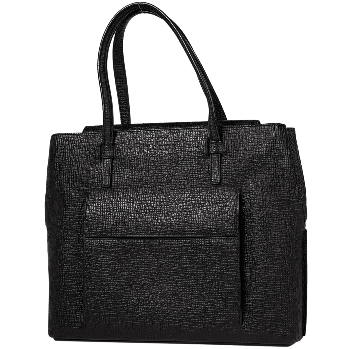  Loewe LOEWE Logo большая сумка ручная сумочка большая сумка кожа черный женский [ б/у ]