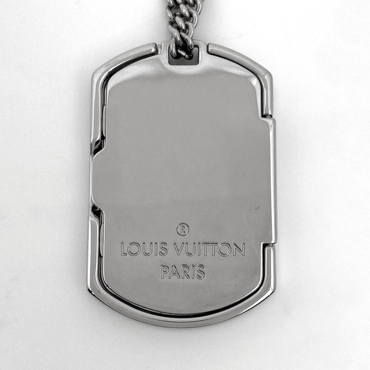  Louis * Vuitton Louis Vuittonkolie puller k подвеска колье metal монограмма Eclipse серебряный черный мужской [ б/у ]
