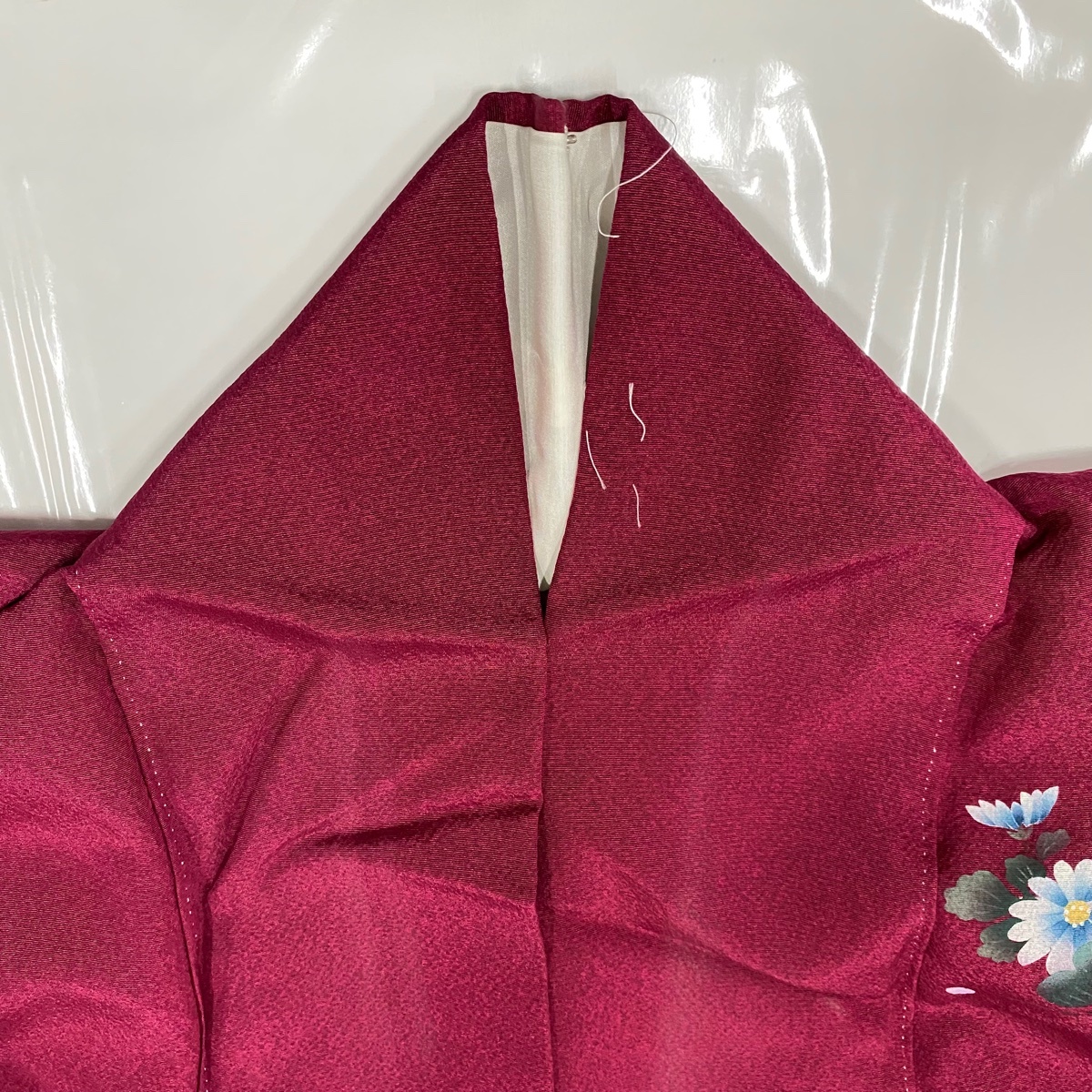  long-sleeved kimono length 159.5cm sleeve length 69cm L.. place car . flower dyeing dividing ... color silk name goods [ used ]